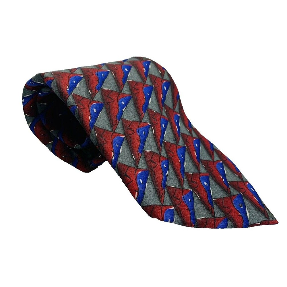 Jerry Garcia Tie Vintage 1996 Zoot Collection 15 Abstract Purple Red Gray 59"